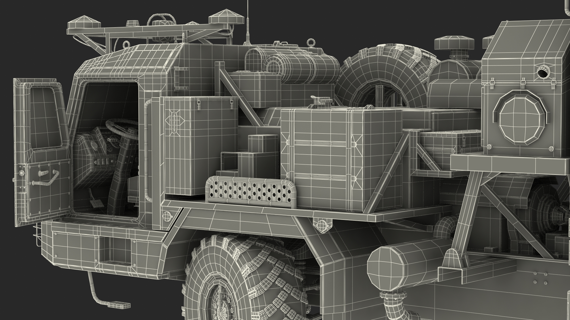 3D Command and Control Vehicle 50K6 Vityaz Camo Rigged