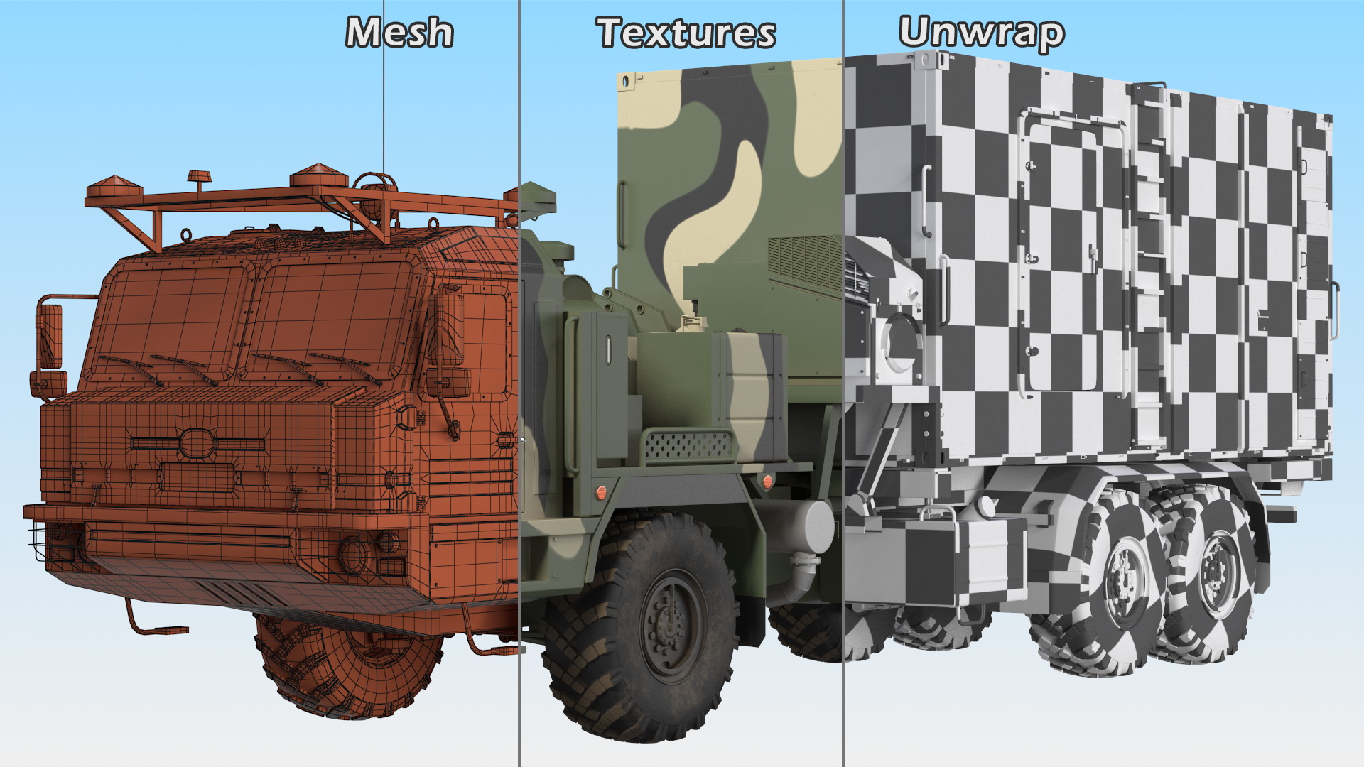 3D Command and Control Vehicle 50K6 Vityaz Camo Rigged
