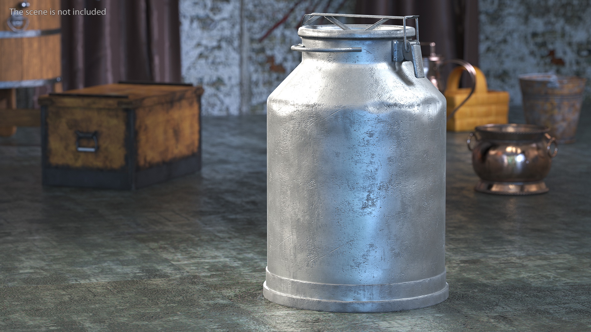 Aluminum Milk Can Empty Old 3D