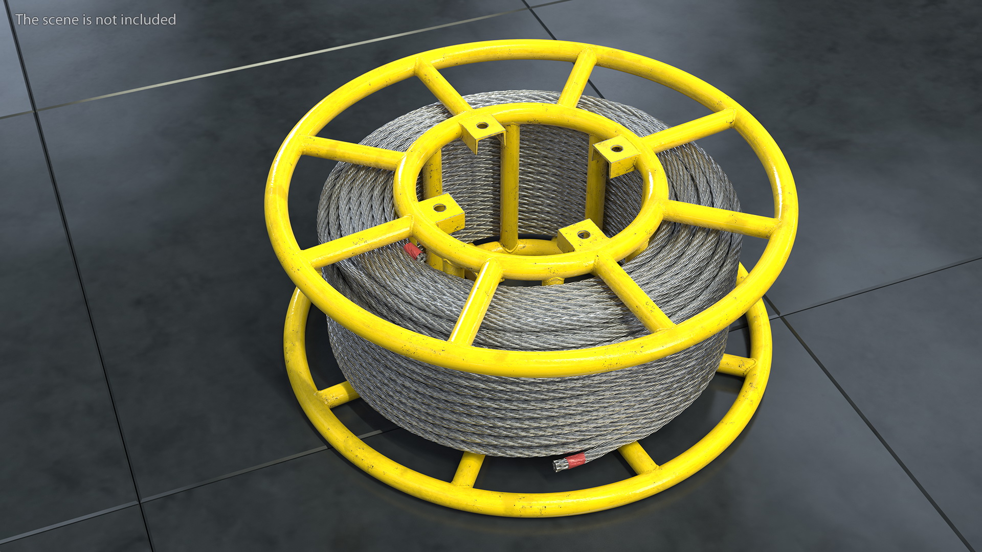 3D model Anti Twisting Steel Wire Rope Per Reel Yellow
