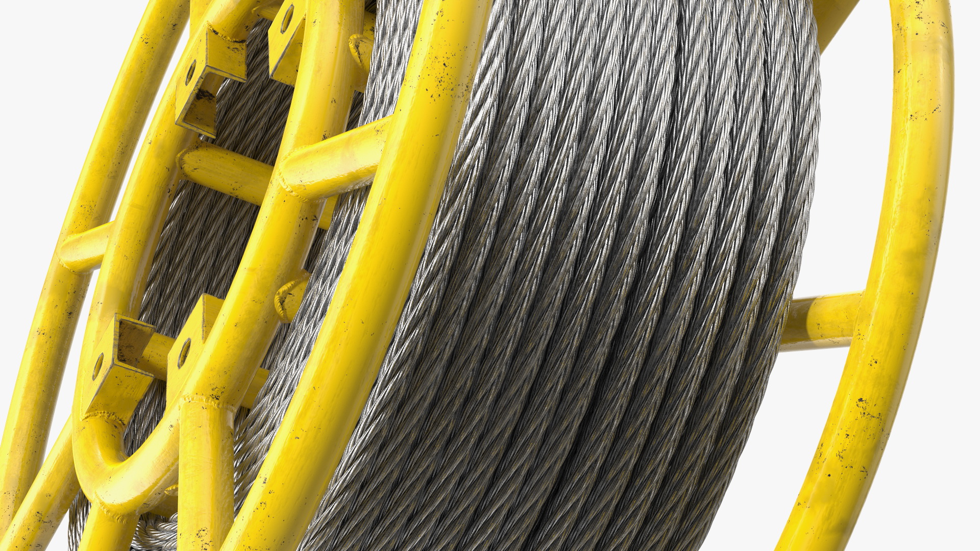 3D model Anti Twisting Steel Wire Rope Per Reel Yellow
