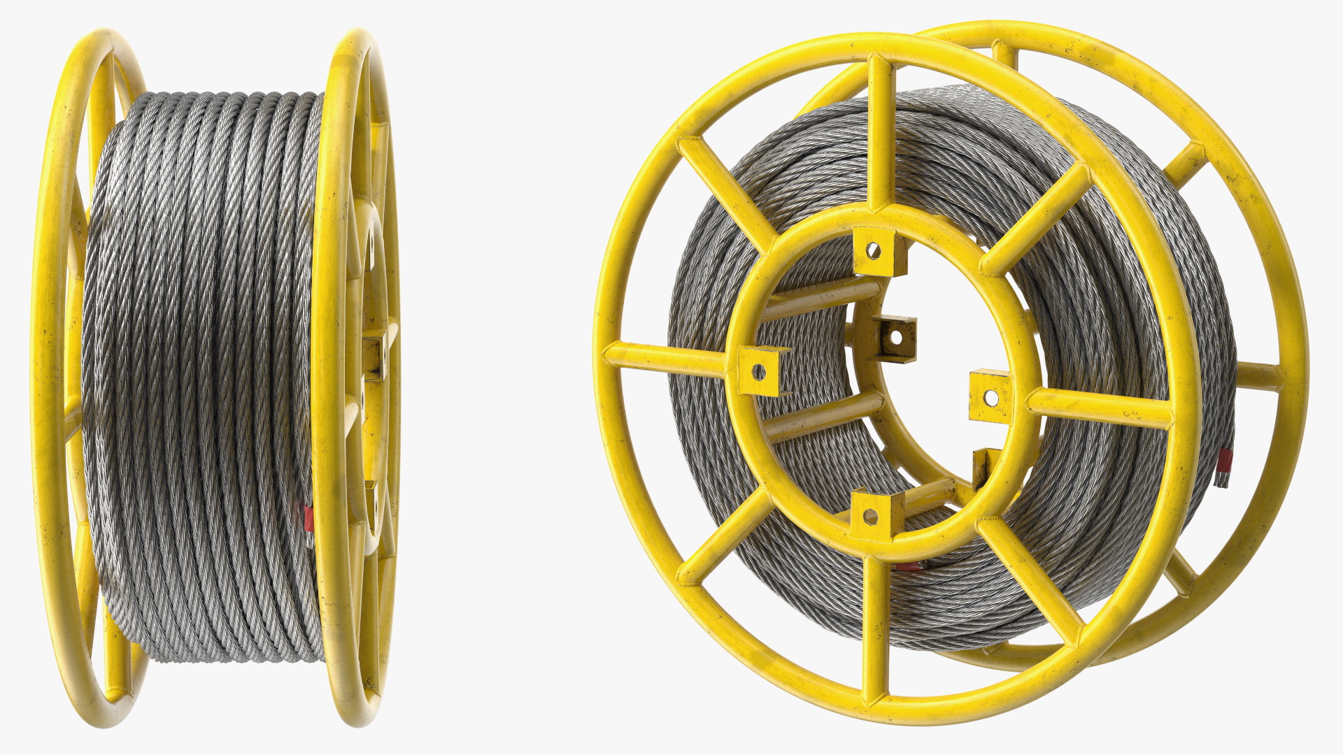 3D model Anti Twisting Steel Wire Rope Per Reel Yellow