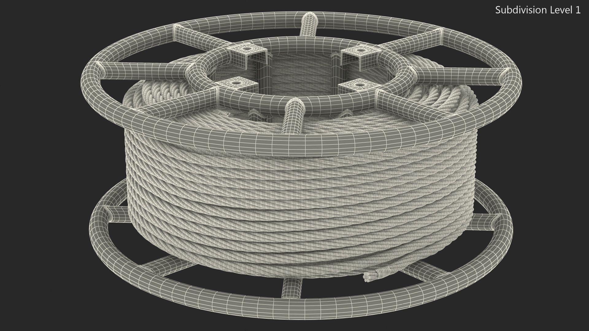 3D model Anti Twisting Steel Wire Rope Per Reel Yellow