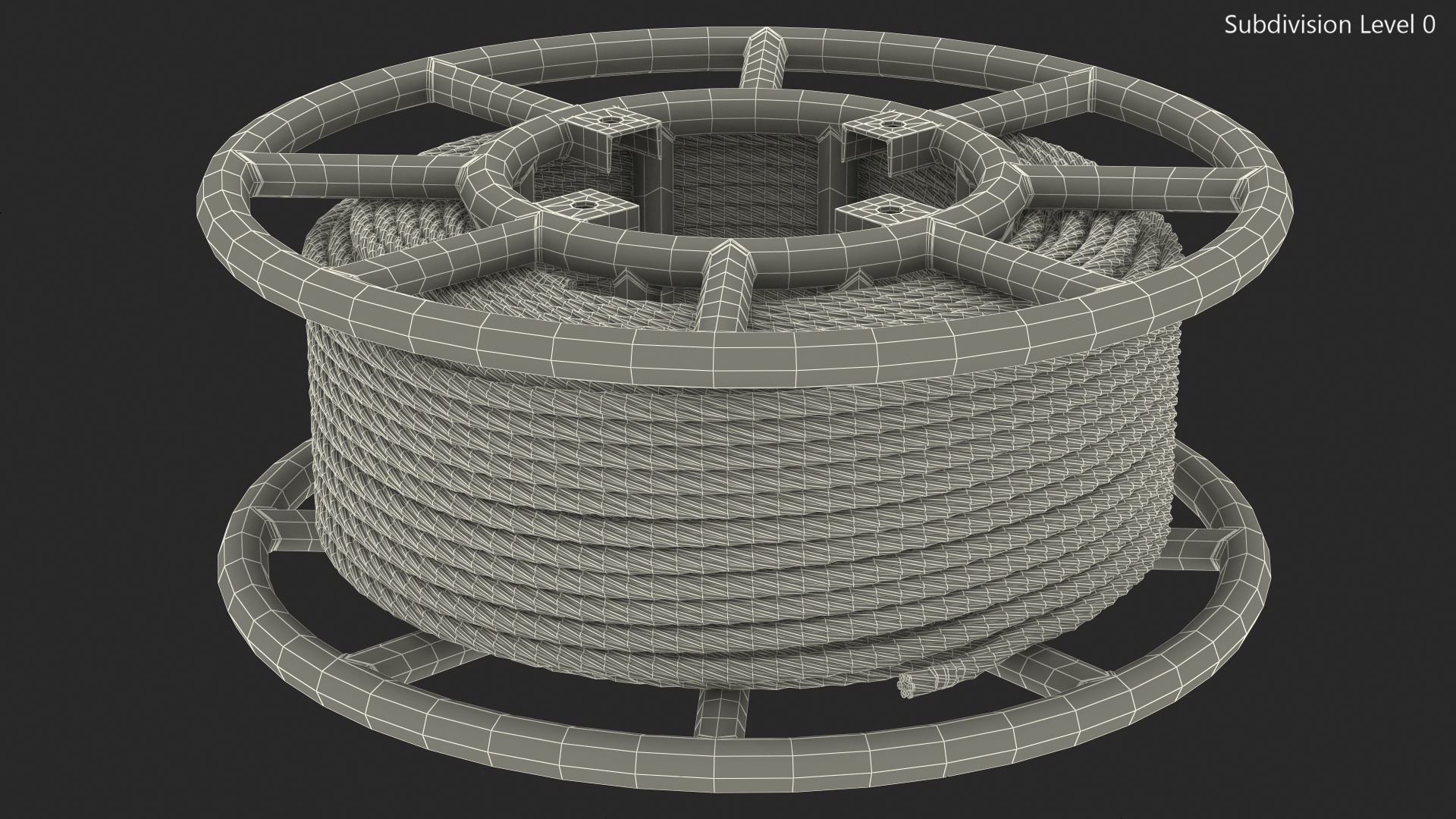3D model Anti Twisting Steel Wire Rope Per Reel Yellow