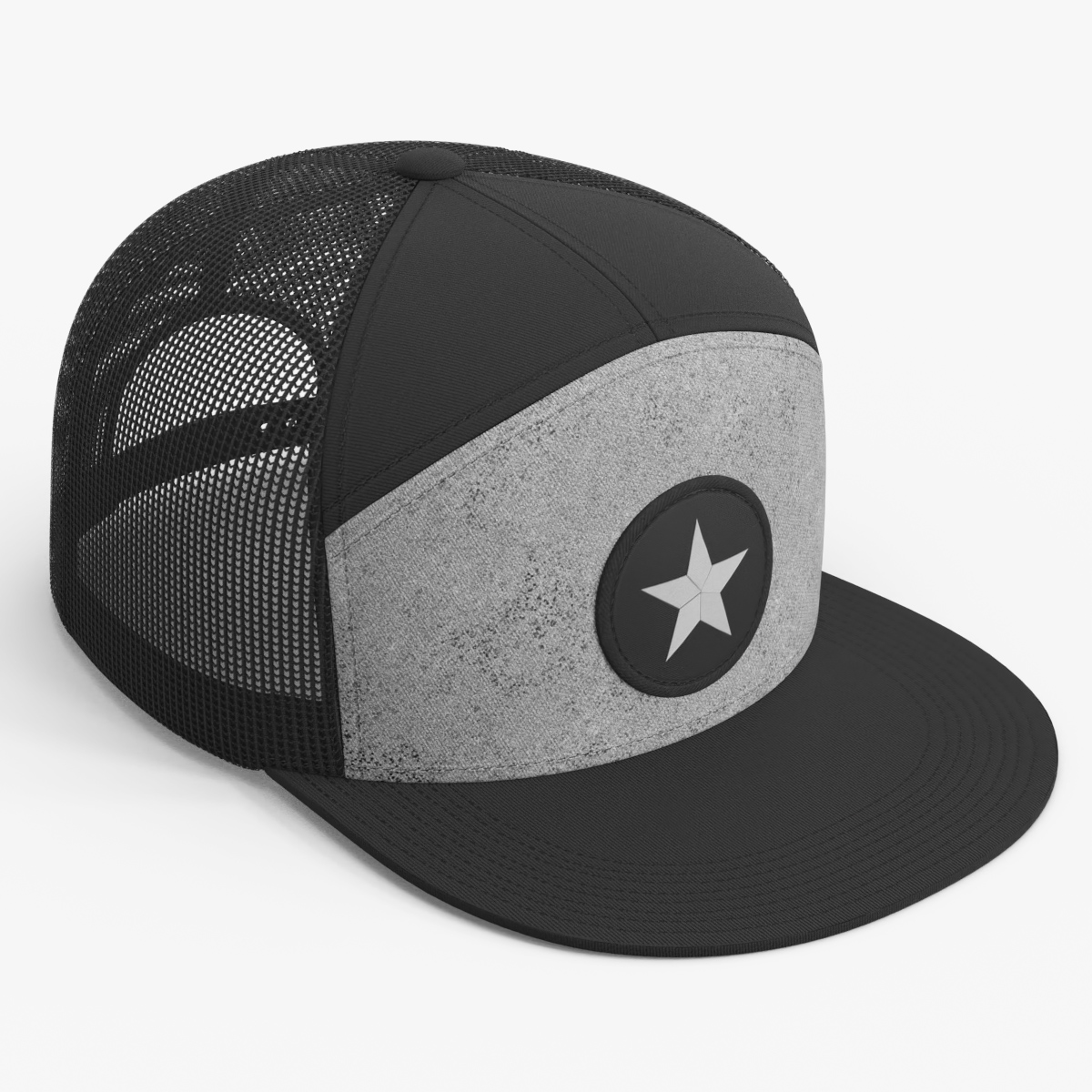 Seven Panel Mesh Back Trucker Cap