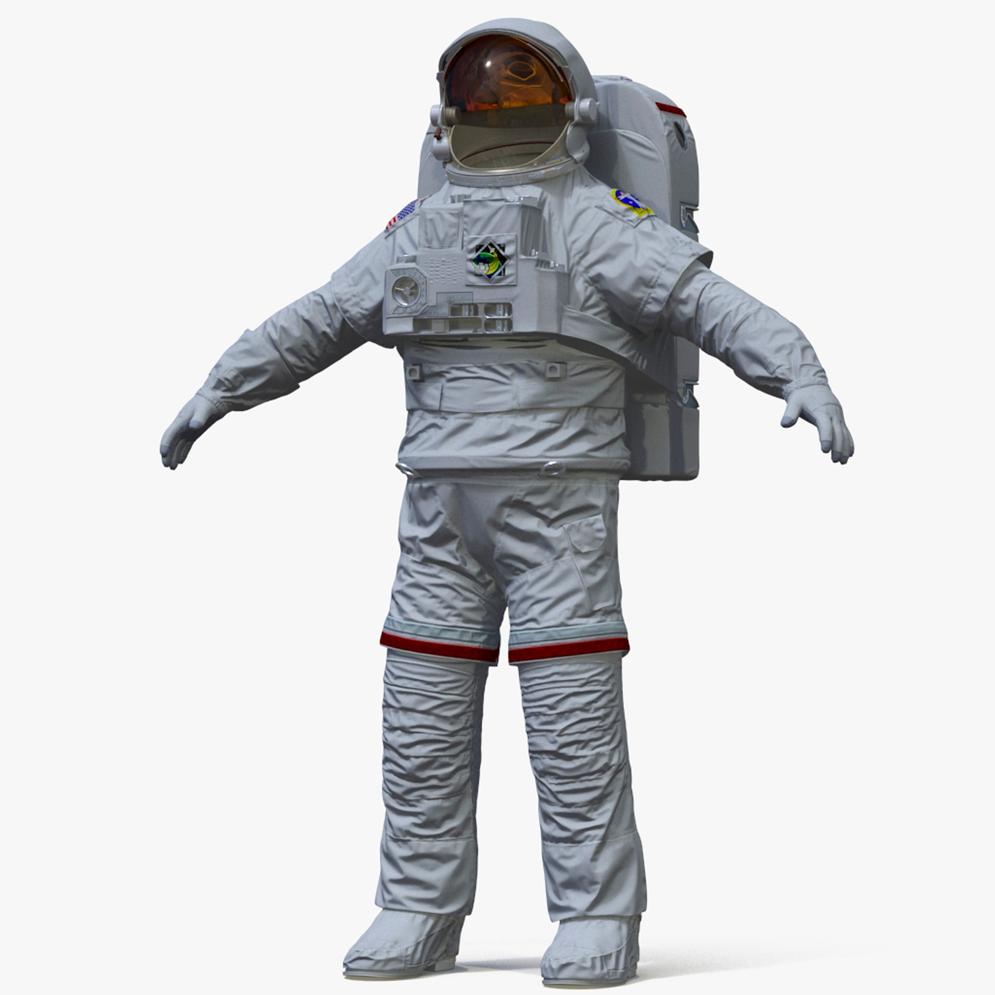 NASA Astronaut Suit with Backpack Rigged for Maya 3D model