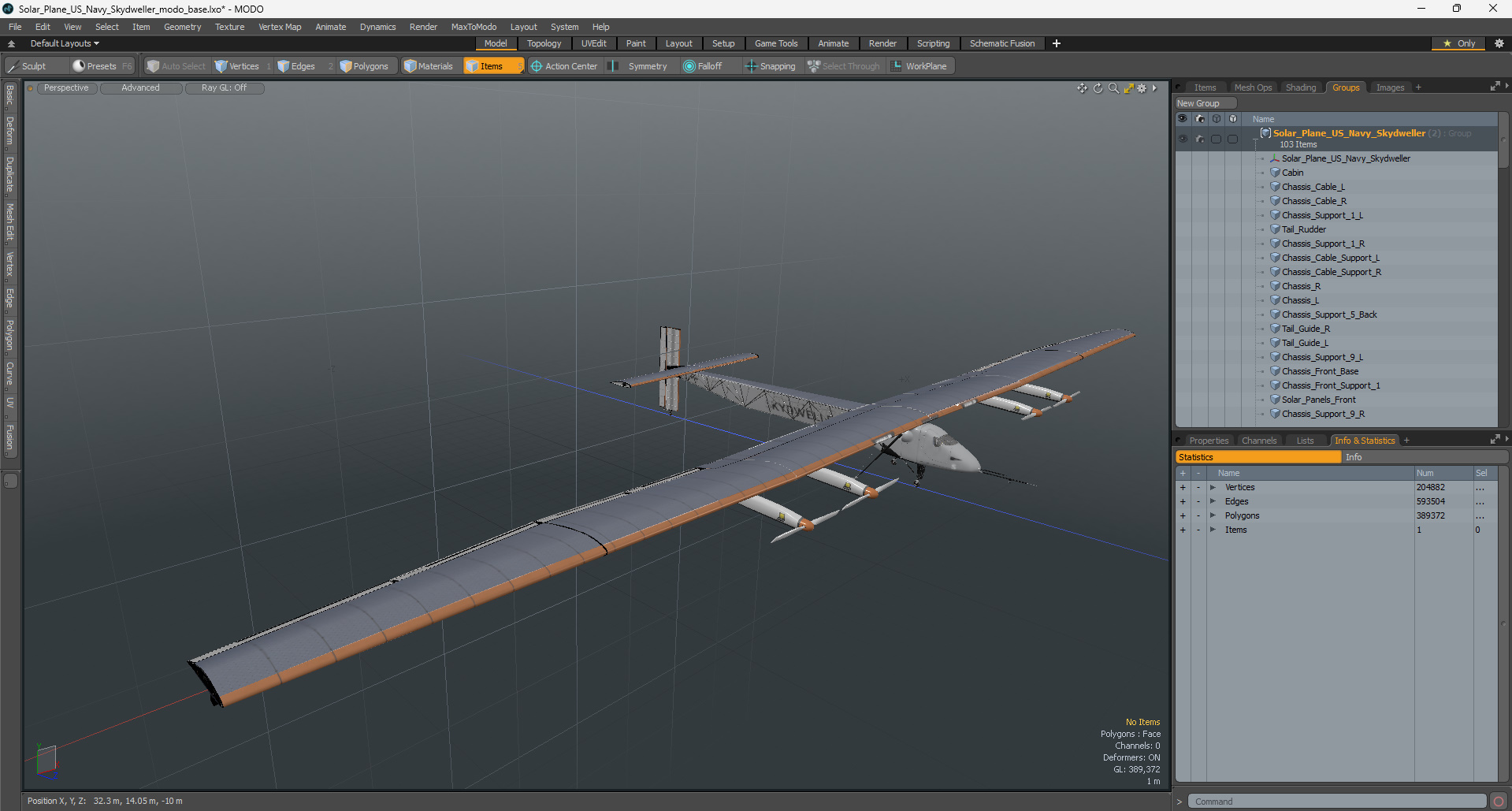 3D model Solar Plane US Navy Skydweller