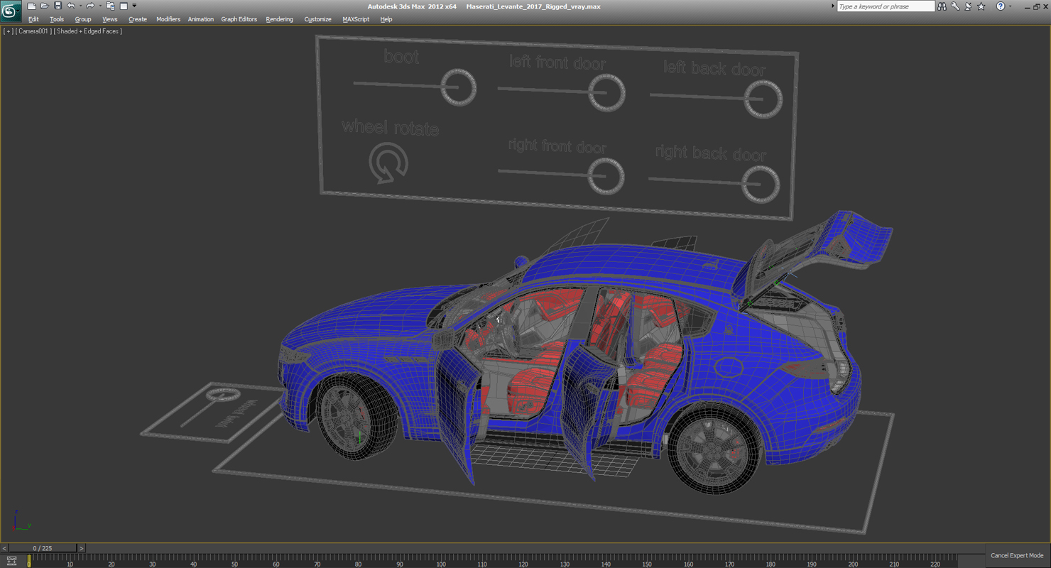 3D Maserati Levante 2017 Rigged model