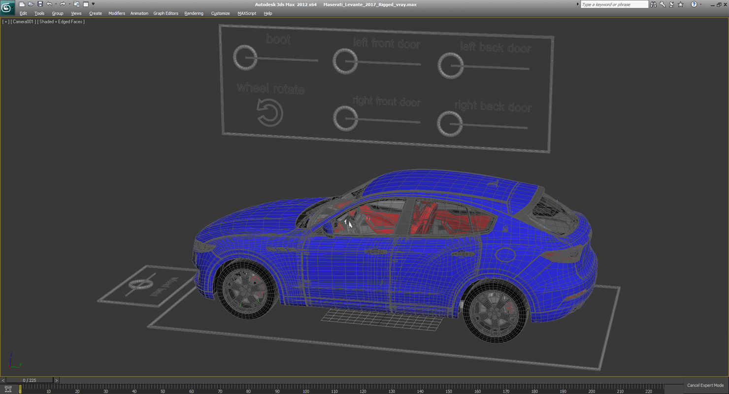 3D Maserati Levante 2017 Rigged model