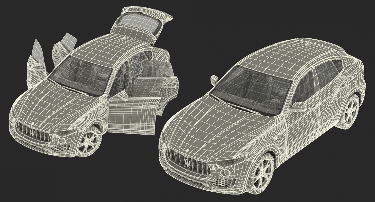 3D Maserati Levante 2017 Rigged model