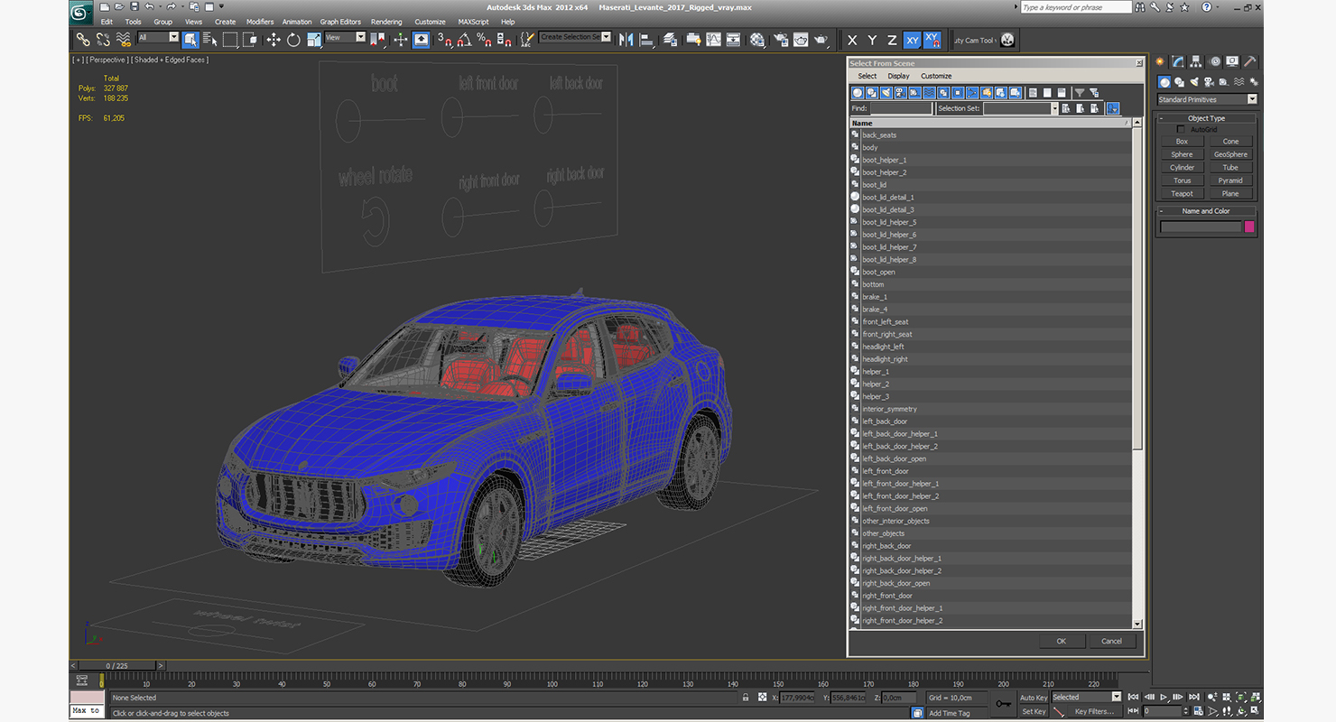 3D Maserati Levante 2017 Rigged model