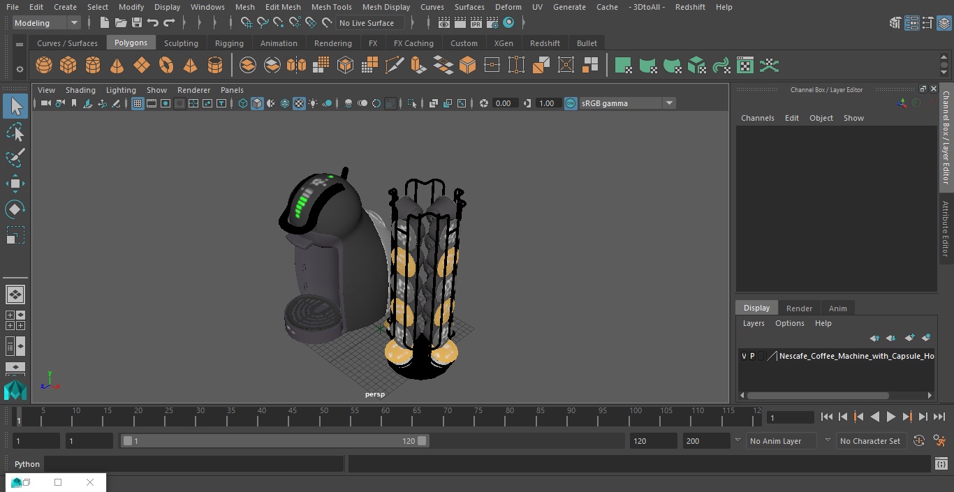 3D Nescafe Coffee Machine with Capsule Holder Black model