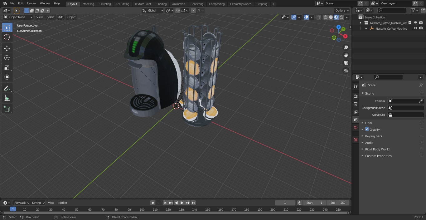 3D Nescafe Coffee Machine with Capsule Holder Black model