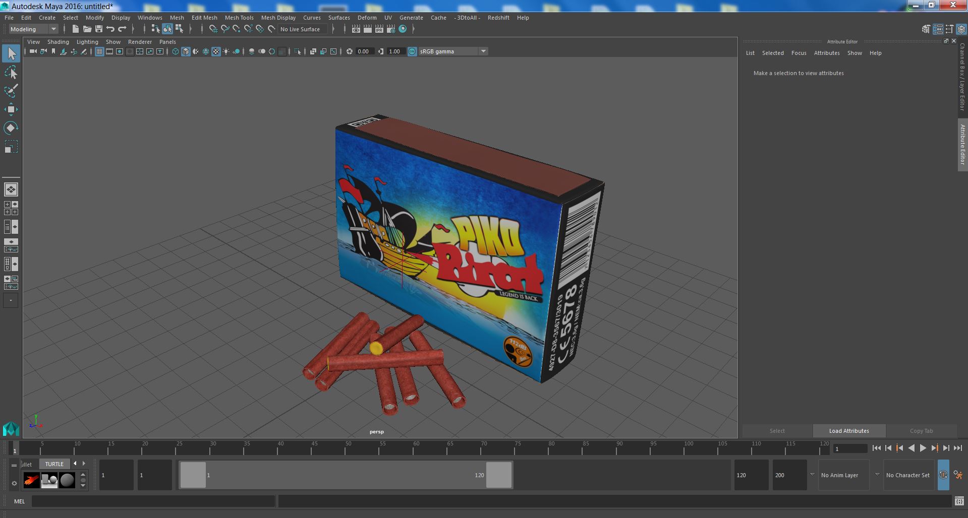 3D Piko Rocket Box Firecrackers model