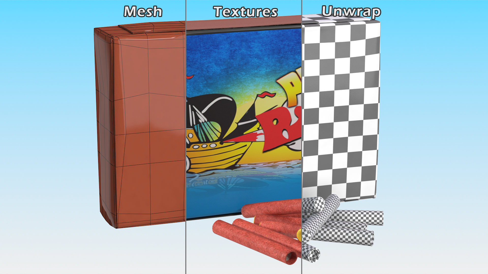 3D Piko Rocket Box Firecrackers model