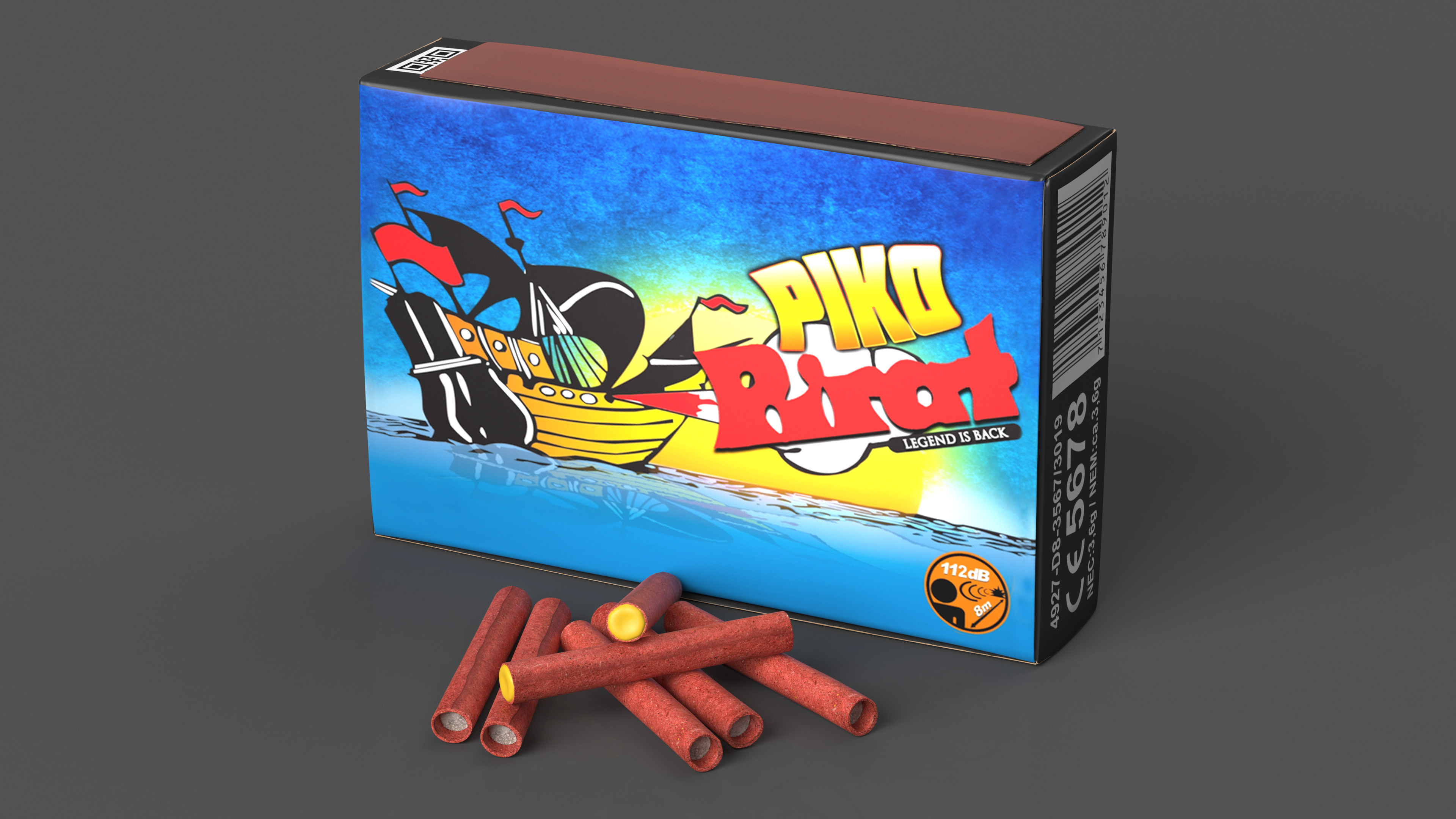 3D Piko Rocket Box Firecrackers model