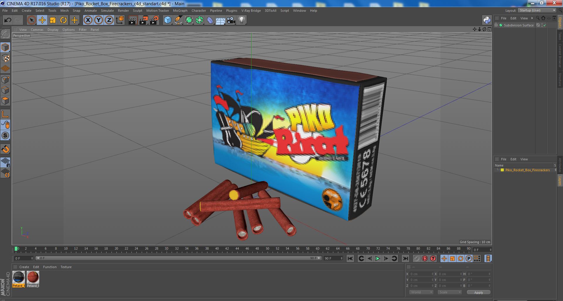 3D Piko Rocket Box Firecrackers model