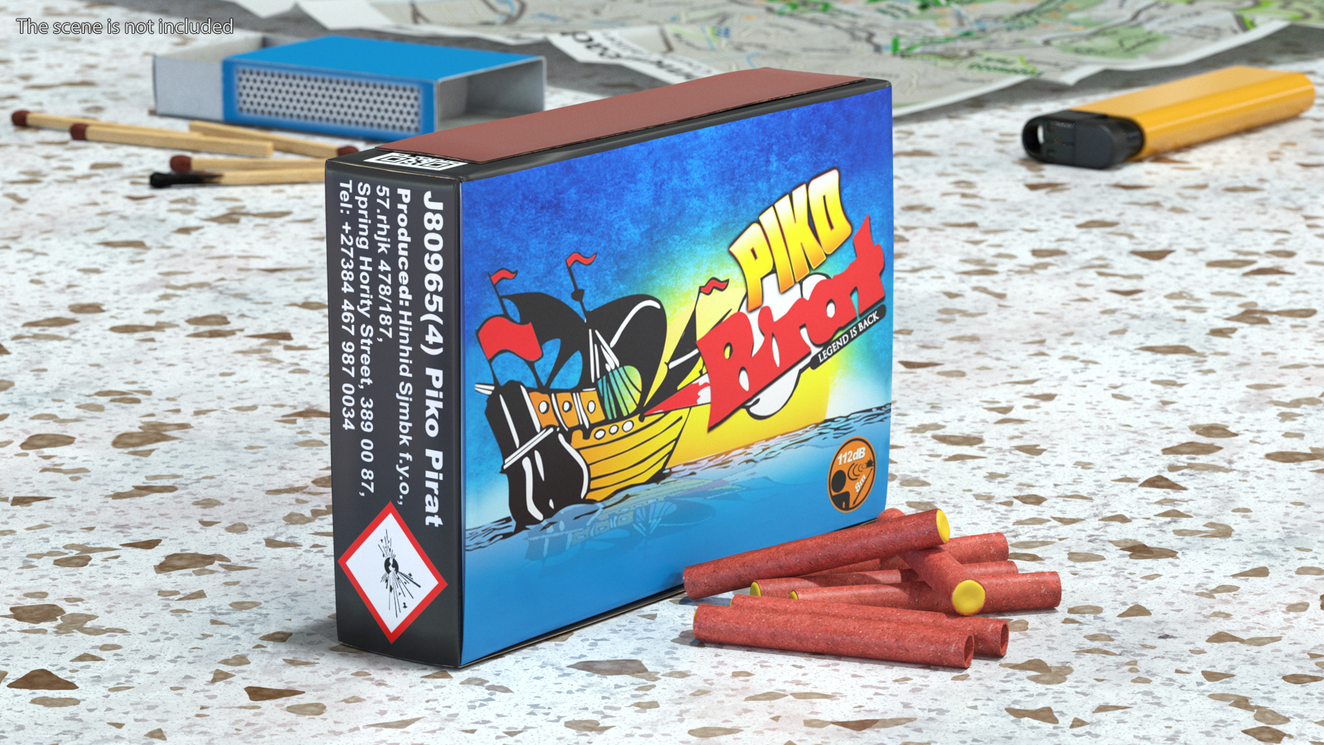 3D Piko Rocket Box Firecrackers model