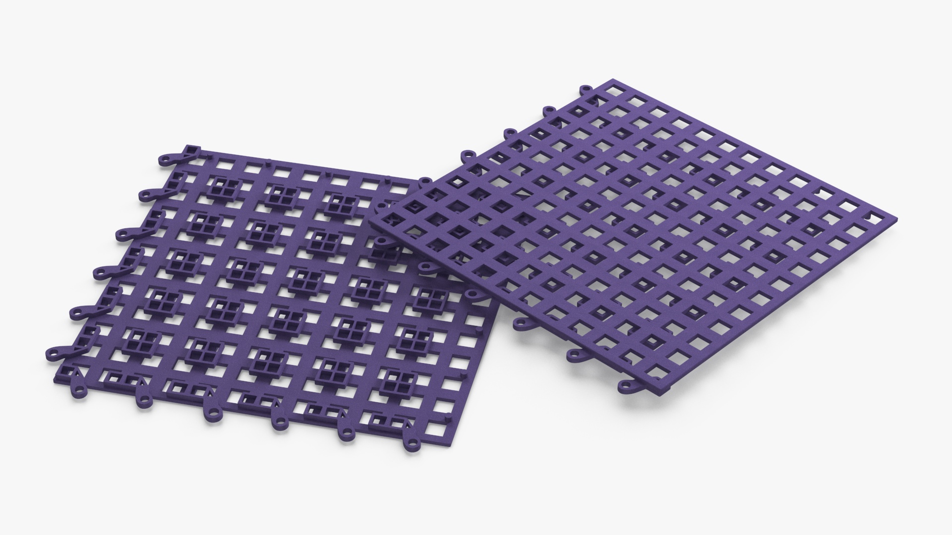 3D PVC Floor Mat Tile Blue model