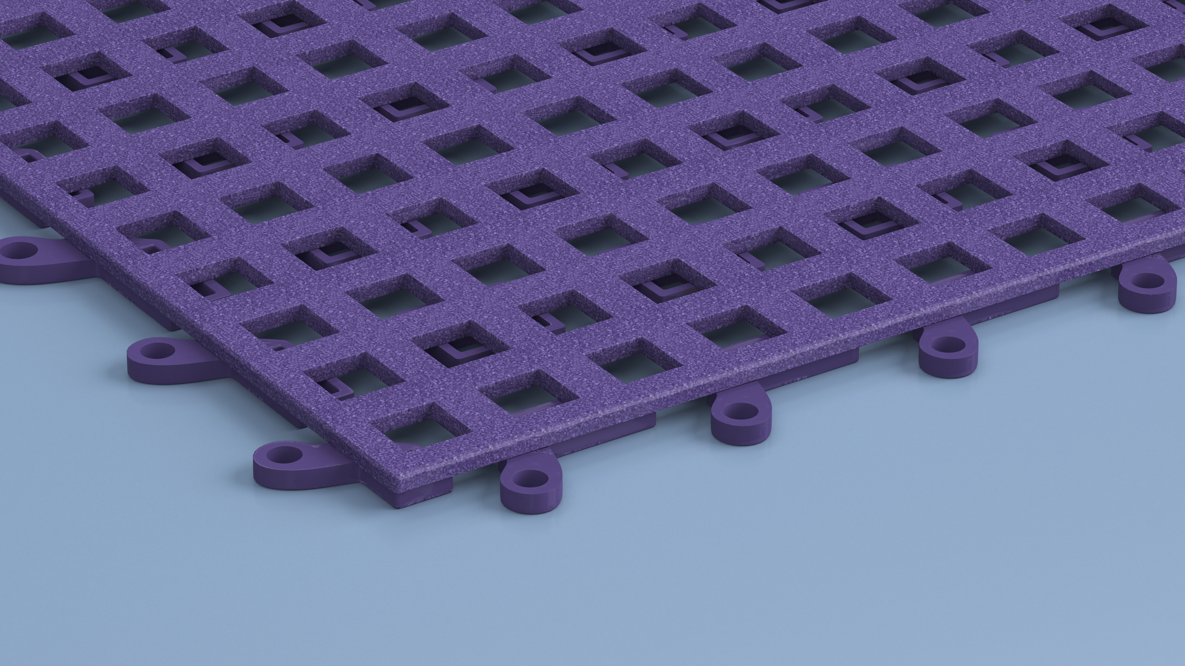 3D PVC Floor Mat Tile Blue model