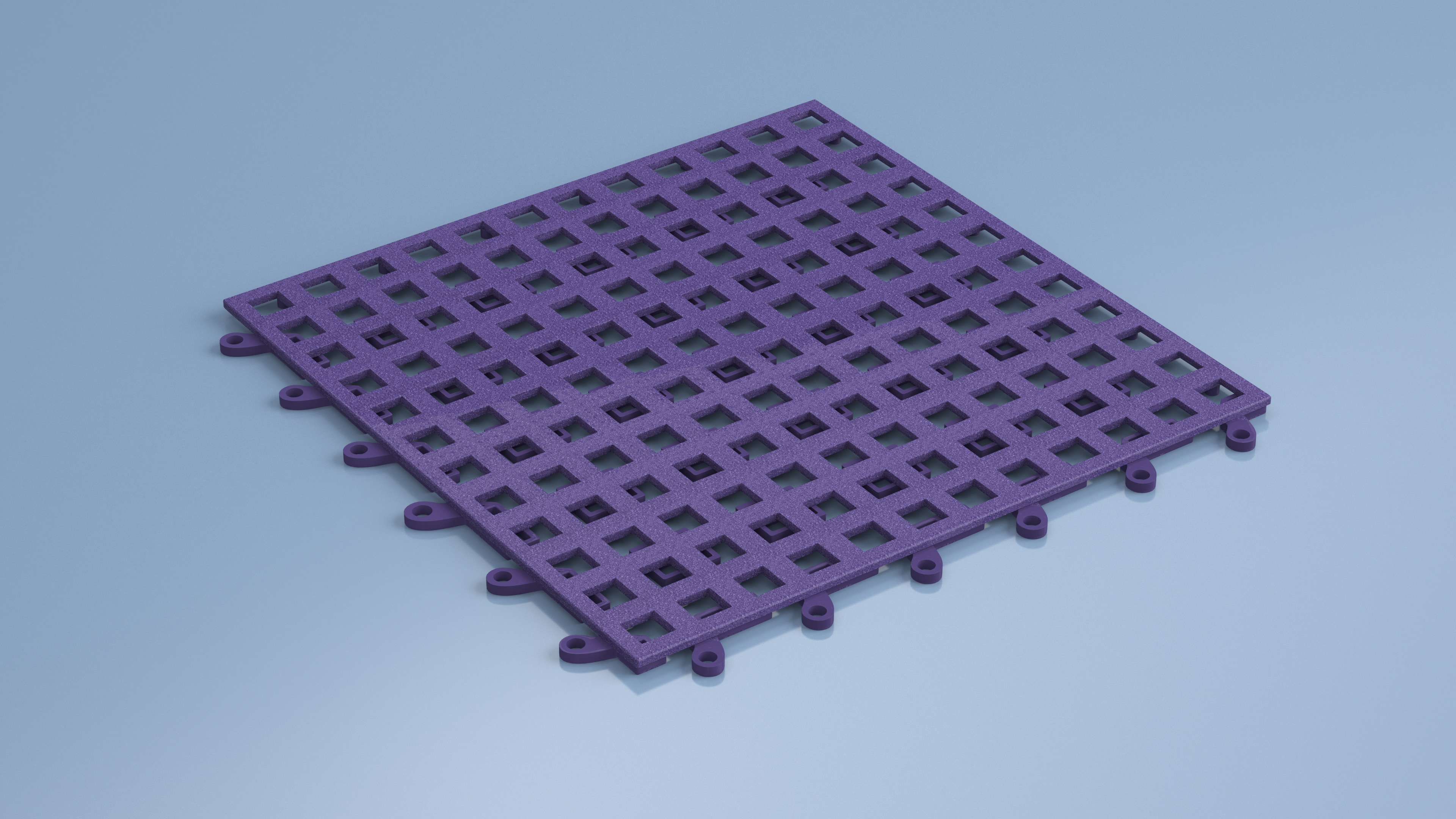 3D PVC Floor Mat Tile Blue model