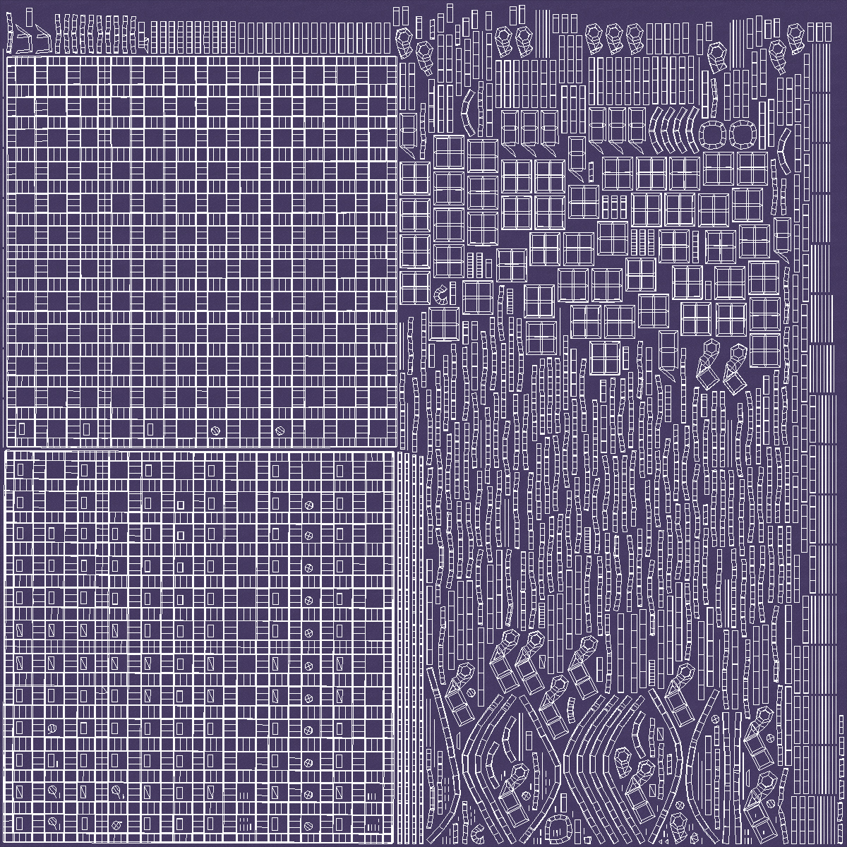 3D PVC Floor Mat Tile Blue model