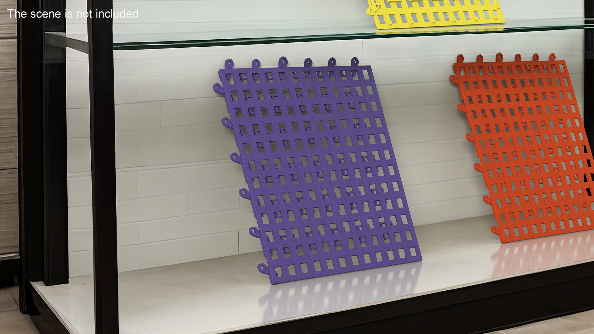 3D PVC Floor Mat Tile Blue model