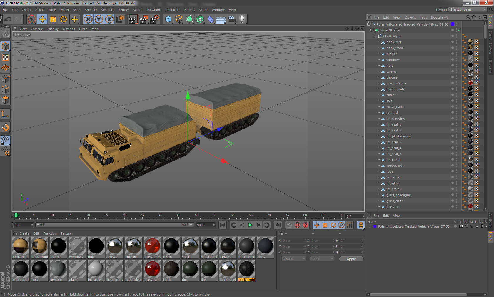 3D Polar Articulated Tracked Vehicle Vityaz DT 30