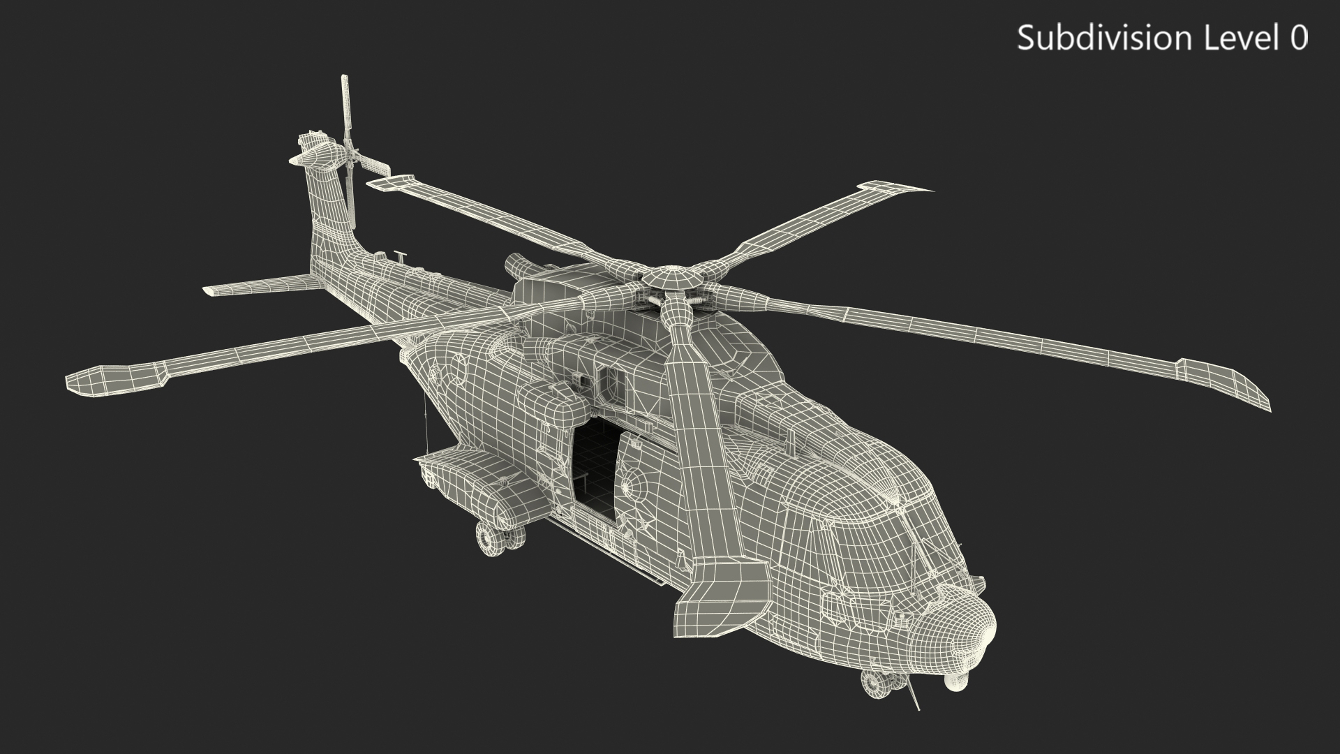 3D model AgustaWestland AW101 Merlin Royal Air Force with Cargo Bag Rigged