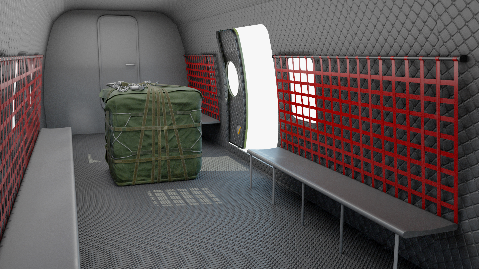 3D model AgustaWestland AW101 Merlin Royal Air Force with Cargo Bag Rigged