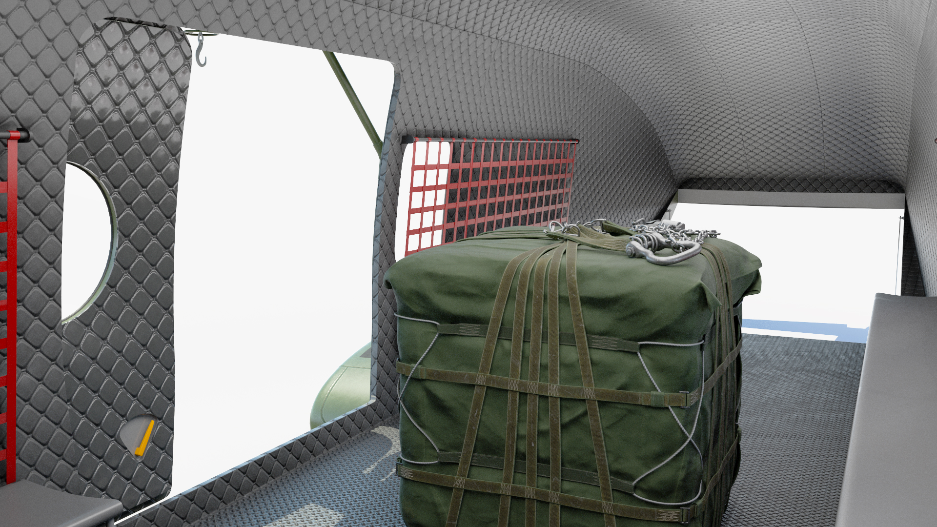 3D model AgustaWestland AW101 Merlin Royal Air Force with Cargo Bag Rigged