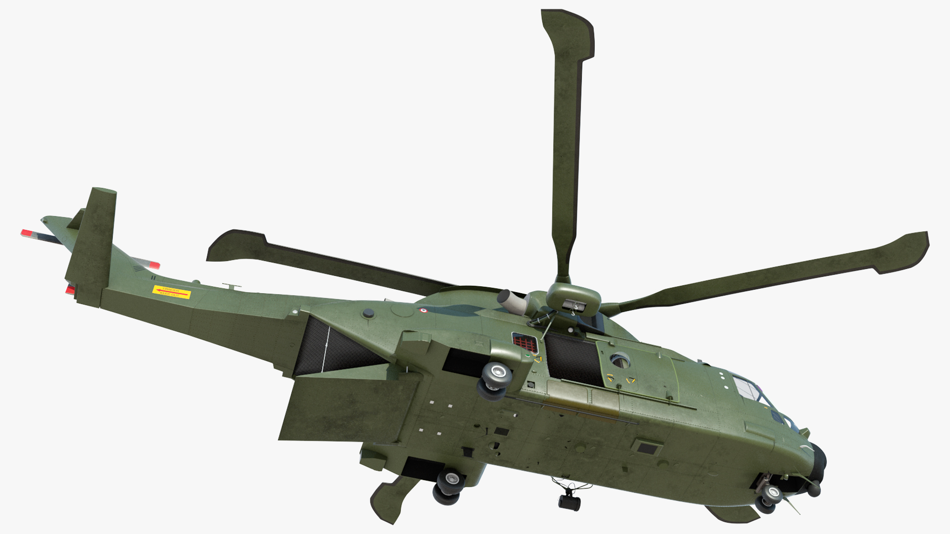 3D model AgustaWestland AW101 Merlin Royal Air Force with Cargo Bag Rigged