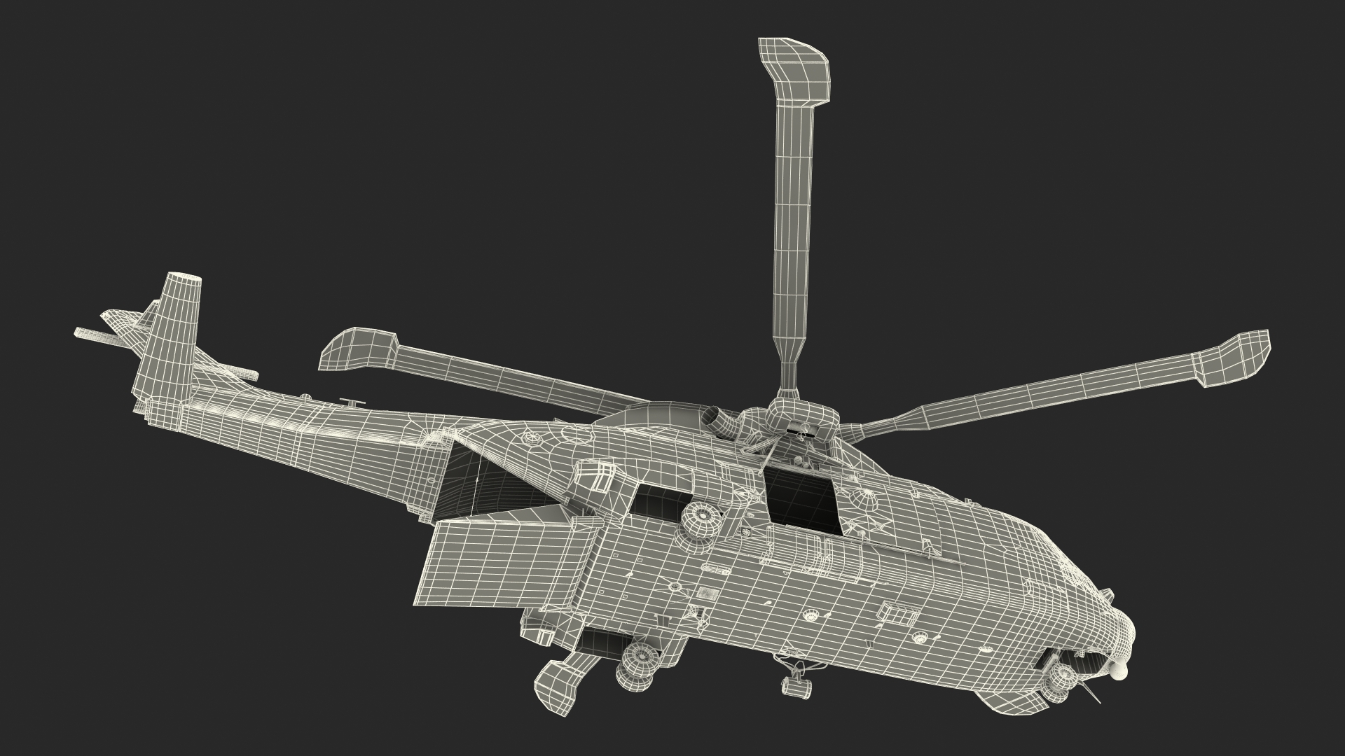 3D model AgustaWestland AW101 Merlin Royal Air Force with Cargo Bag Rigged