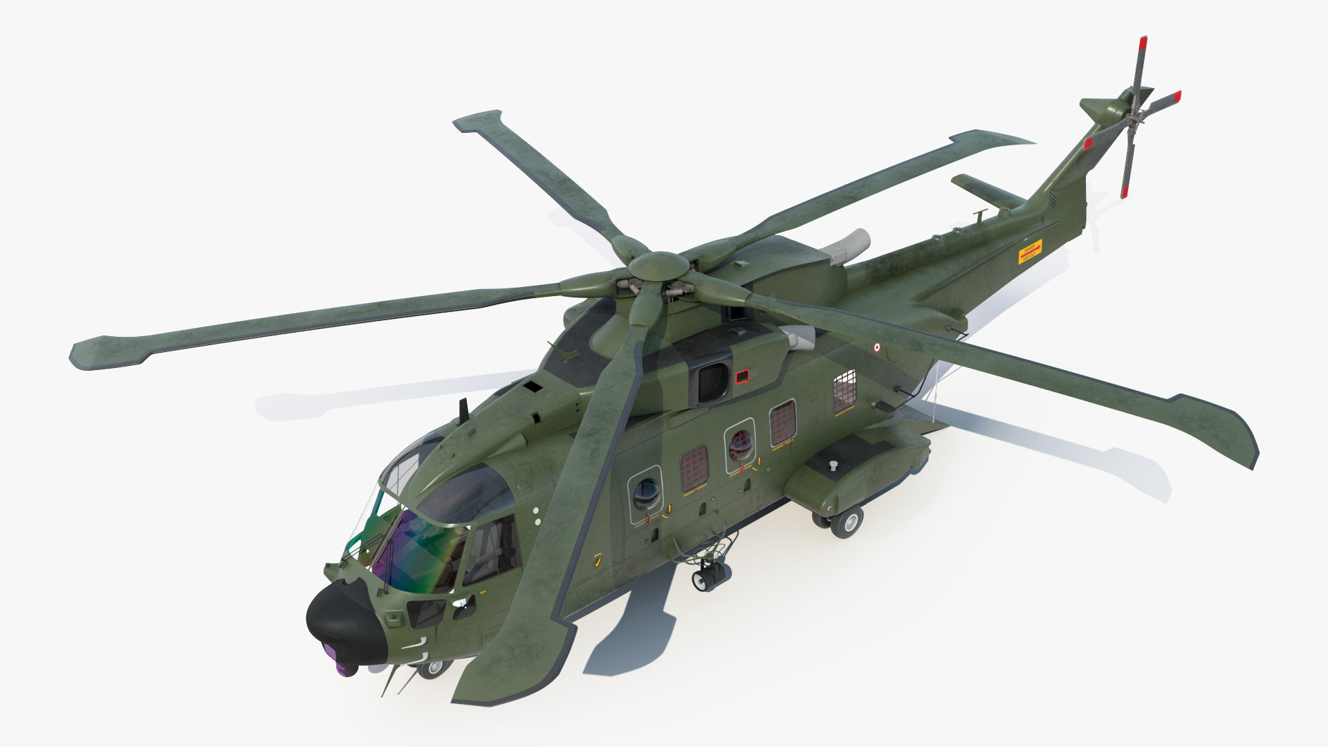 3D model AgustaWestland AW101 Merlin Royal Air Force with Cargo Bag Rigged