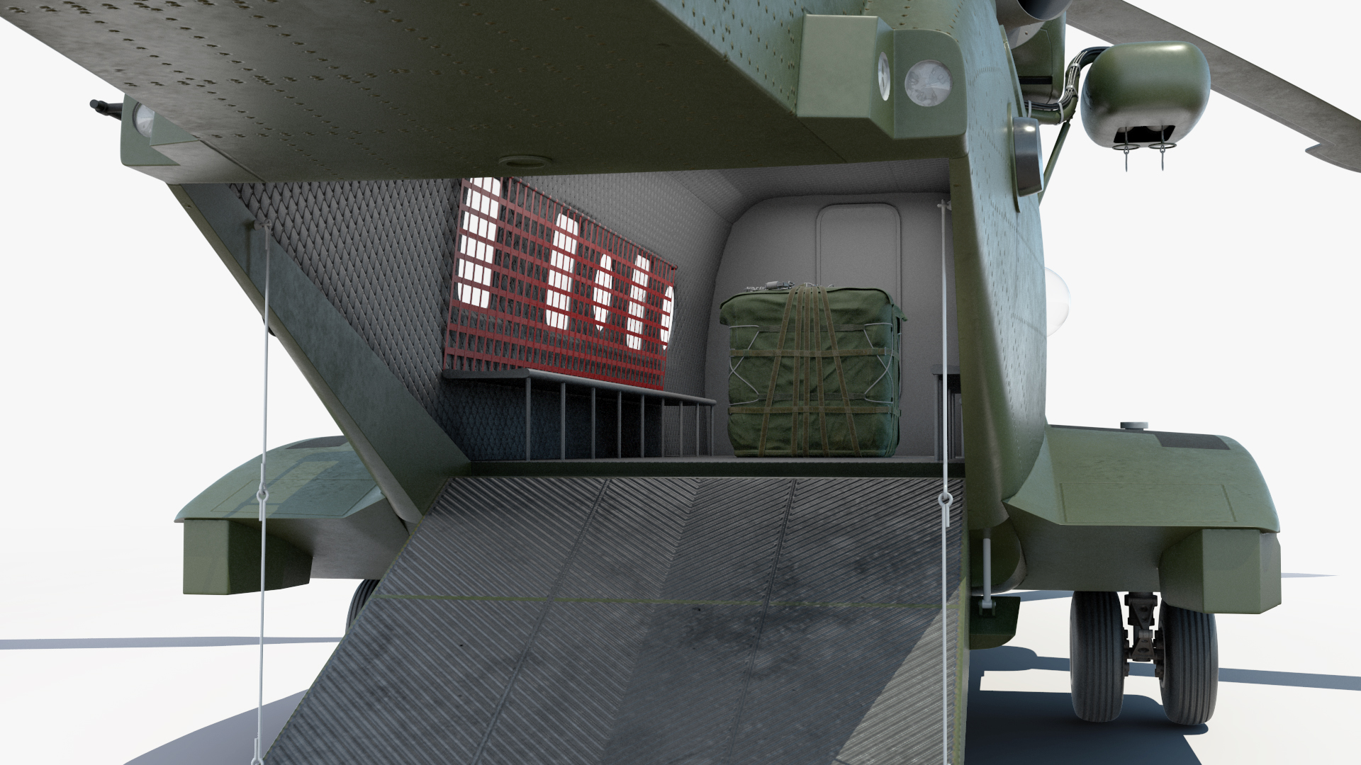 3D model AgustaWestland AW101 Merlin Royal Air Force with Cargo Bag Rigged