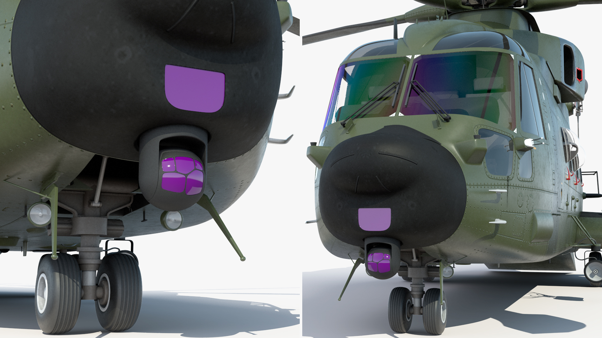 3D model AgustaWestland AW101 Merlin Royal Air Force with Cargo Bag Rigged