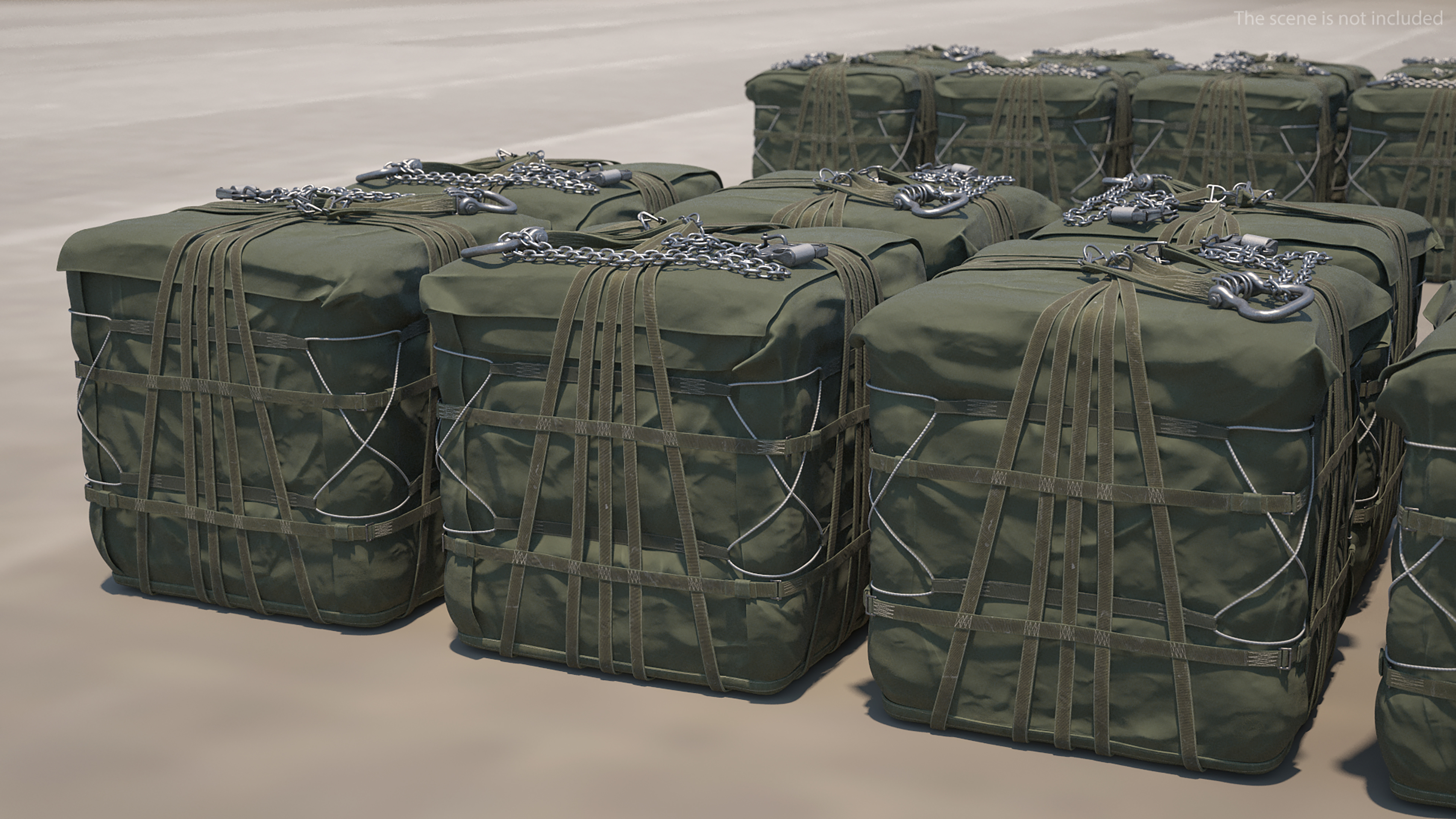 3D model AgustaWestland AW101 Merlin Royal Air Force with Cargo Bag Rigged