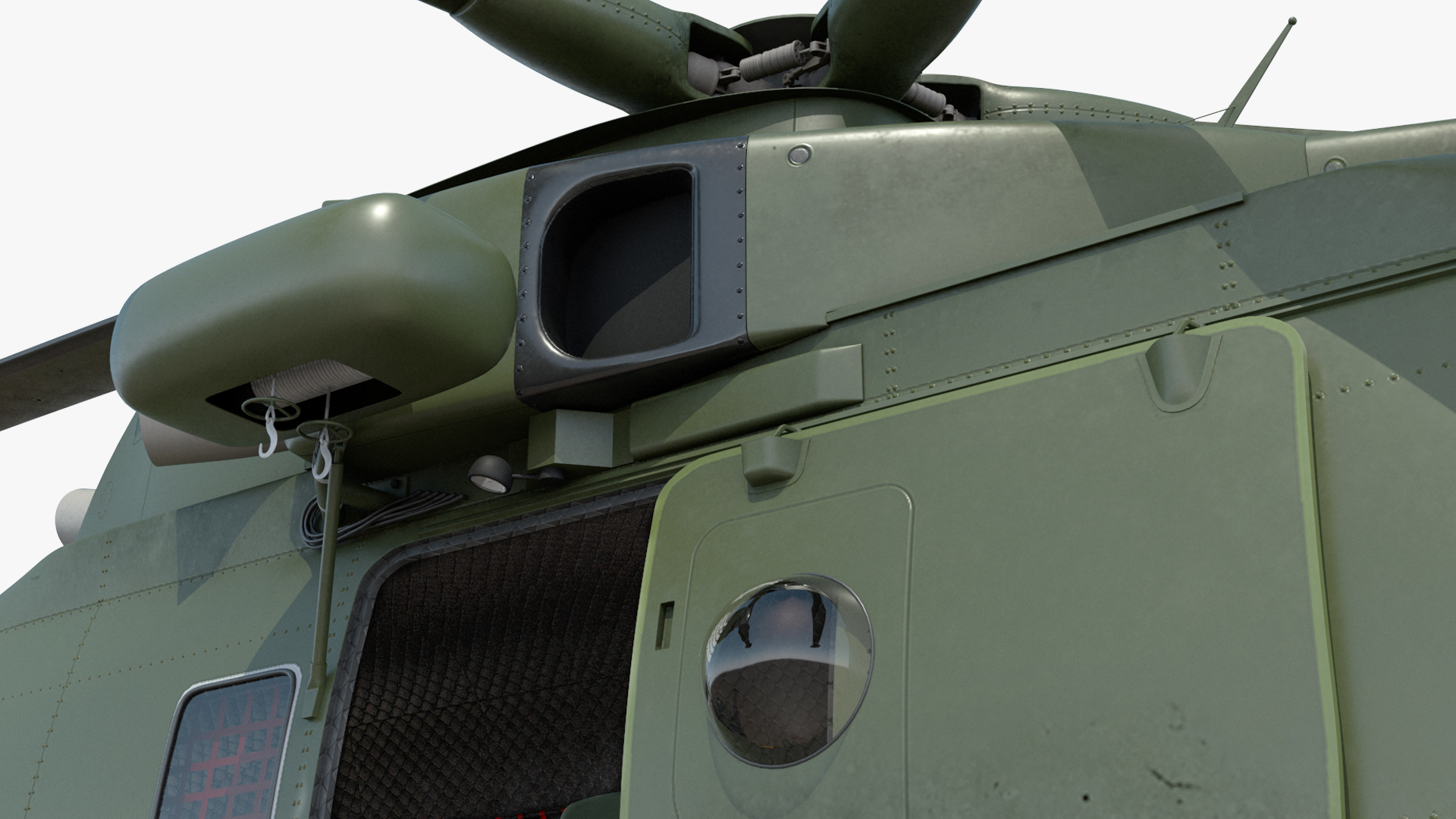 3D model AgustaWestland AW101 Merlin Royal Air Force with Cargo Bag Rigged