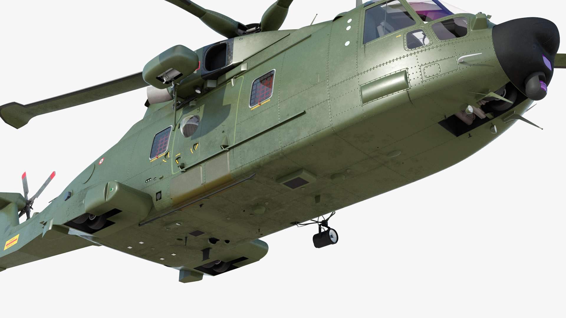 3D model AgustaWestland AW101 Merlin Royal Air Force with Cargo Bag Rigged