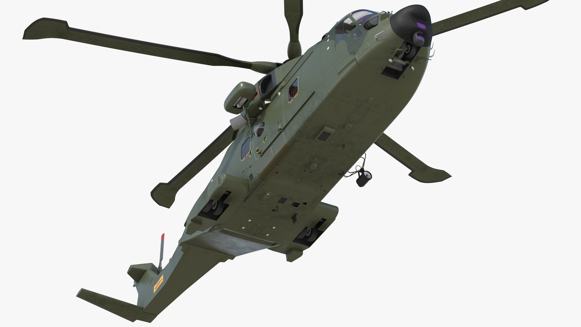 3D model AgustaWestland AW101 Merlin Royal Air Force with Cargo Bag Rigged