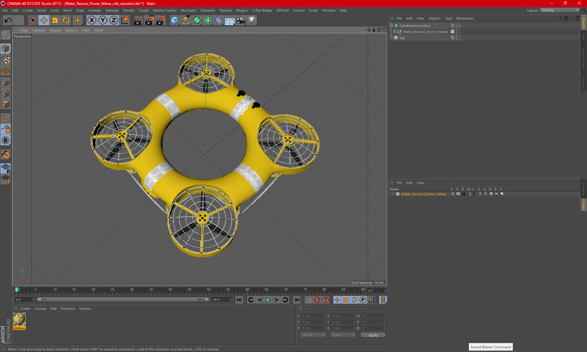 3D model Water Rescue Drone Yellow