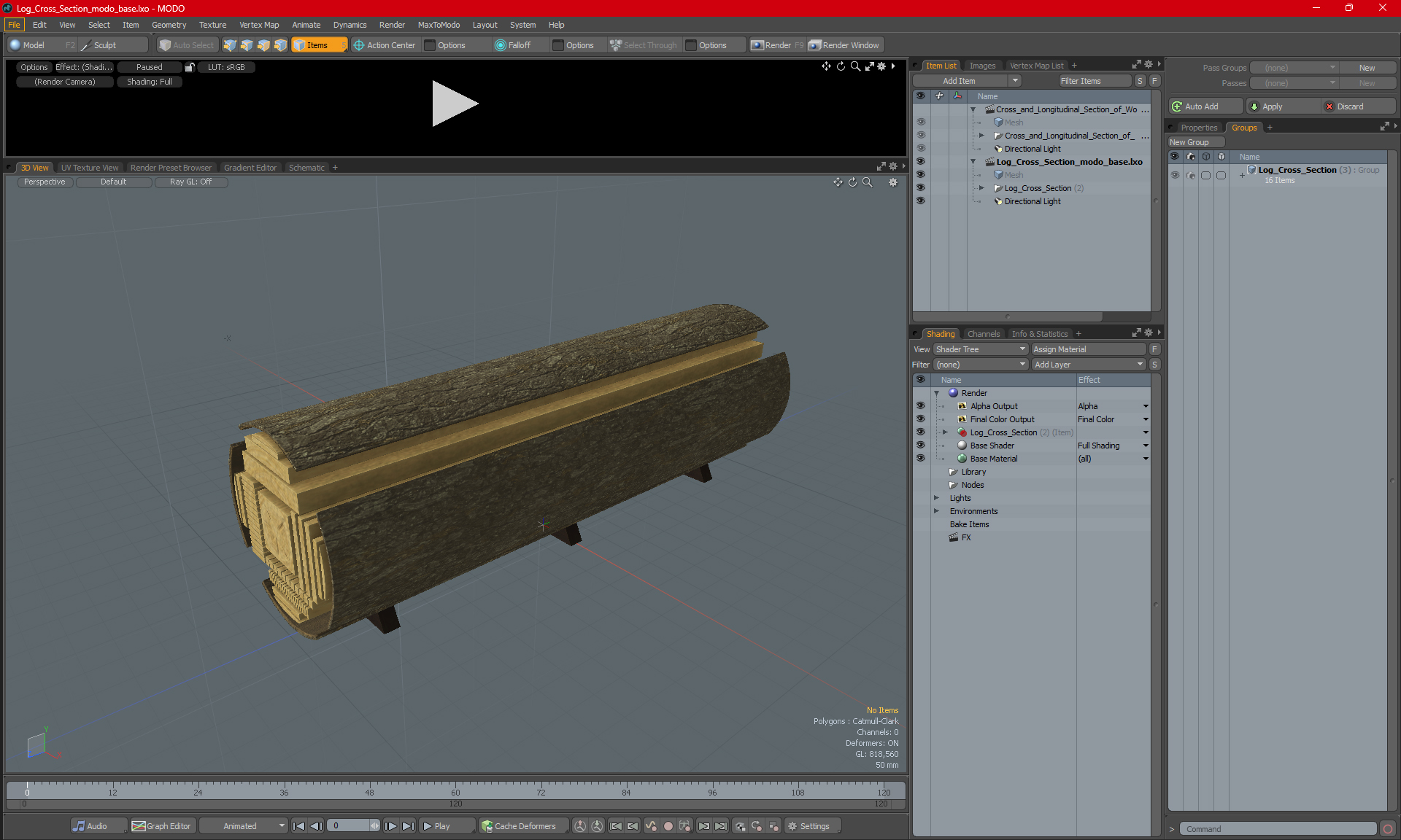 Log Cross Section 3D