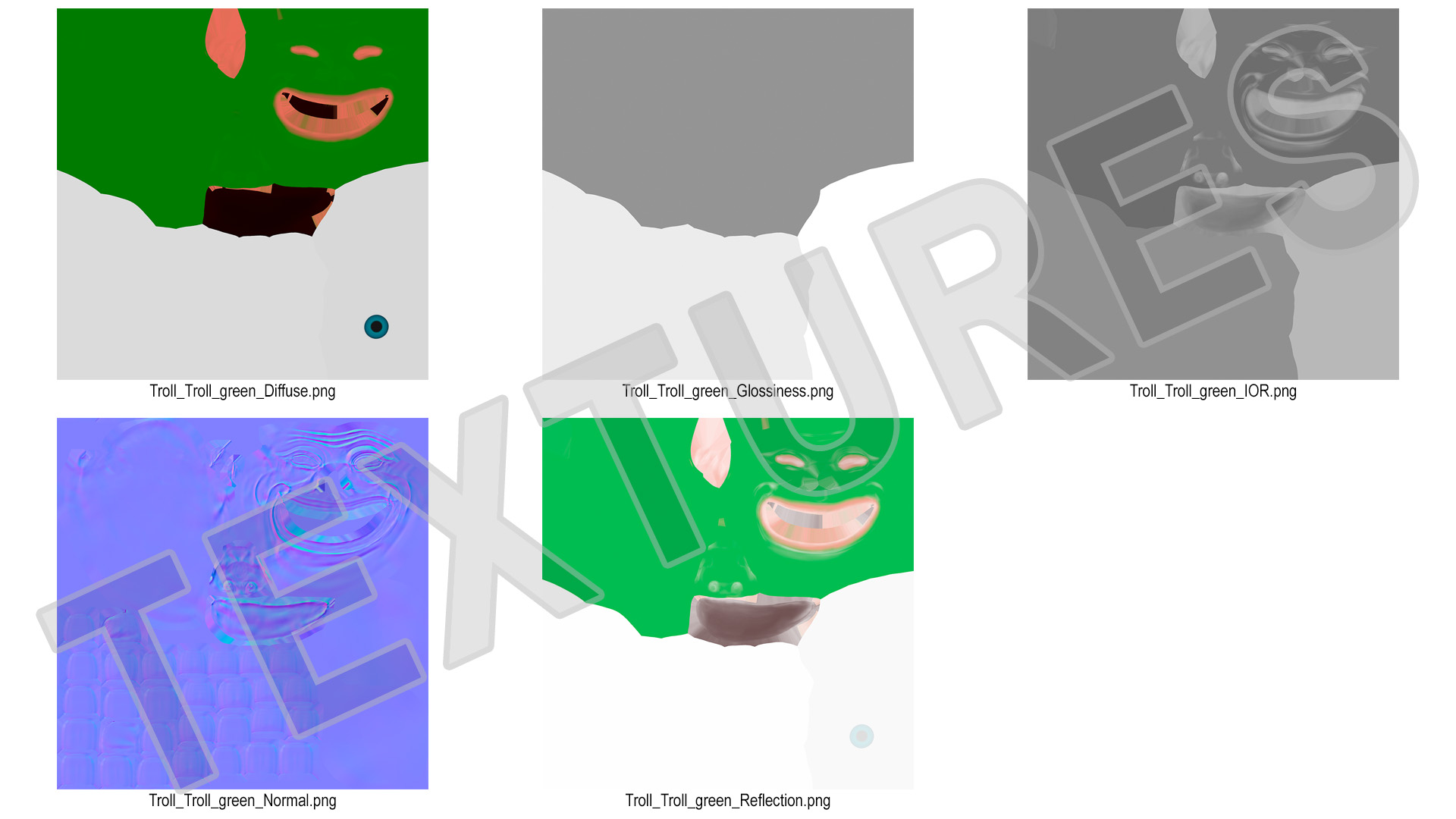 3D model Trollface Green