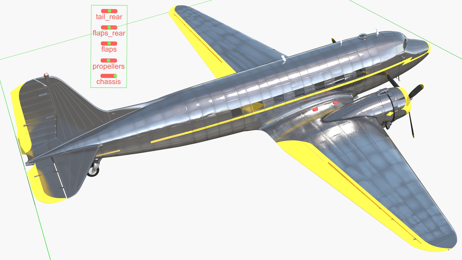 3D Vintage Airliner Generic Rigged