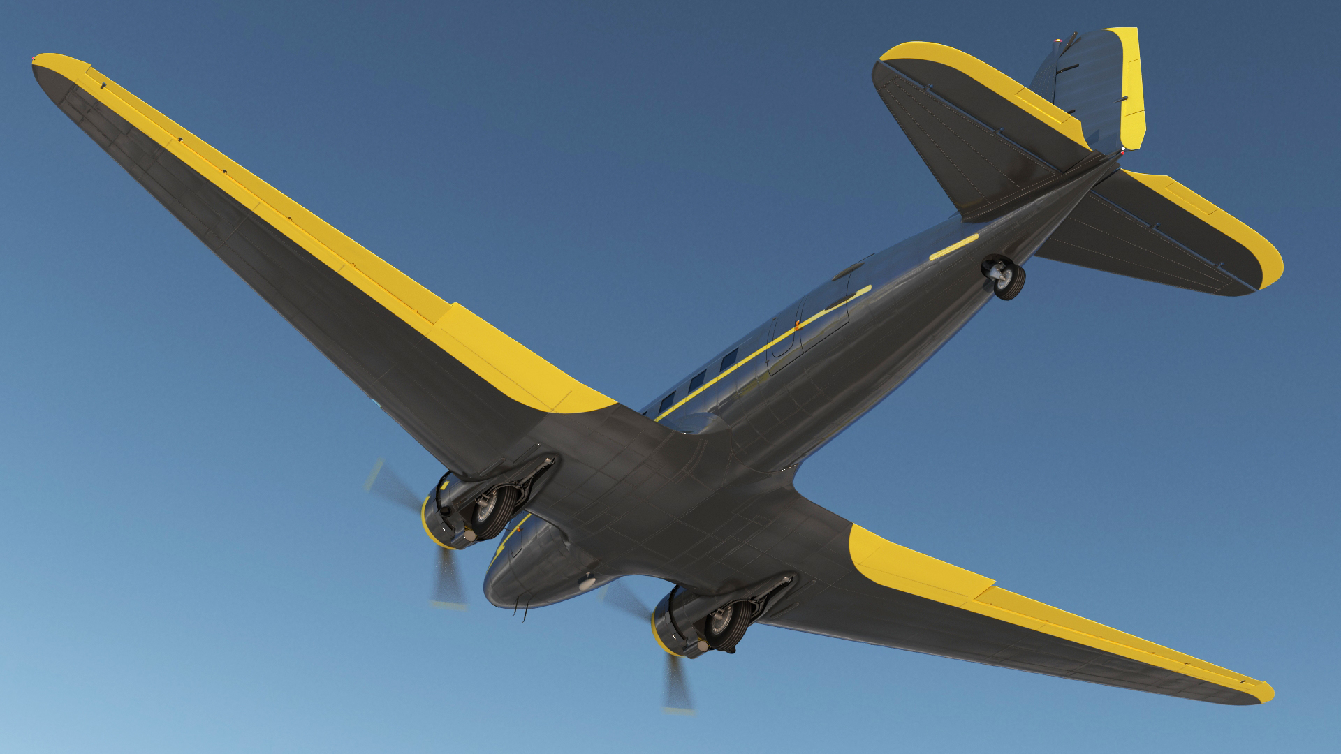 3D Vintage Airliner Generic Rigged