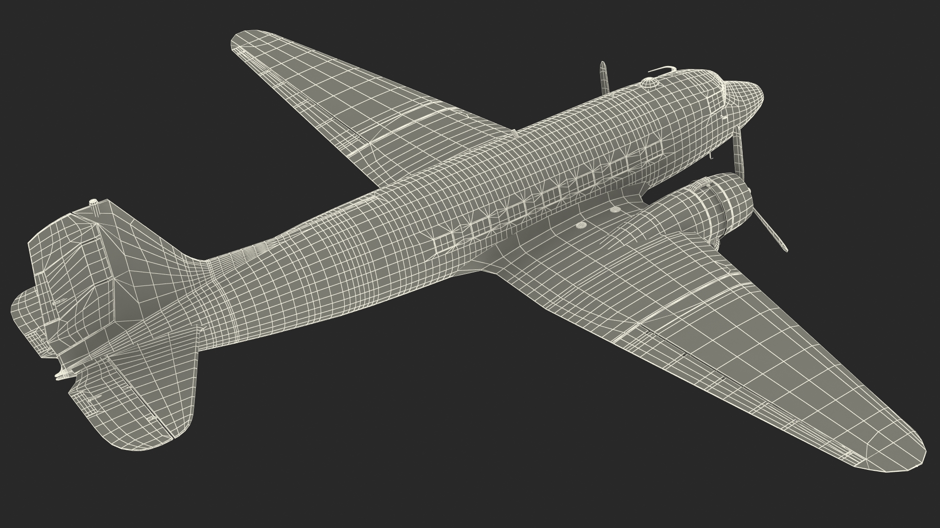 3D Vintage Airliner Generic Rigged