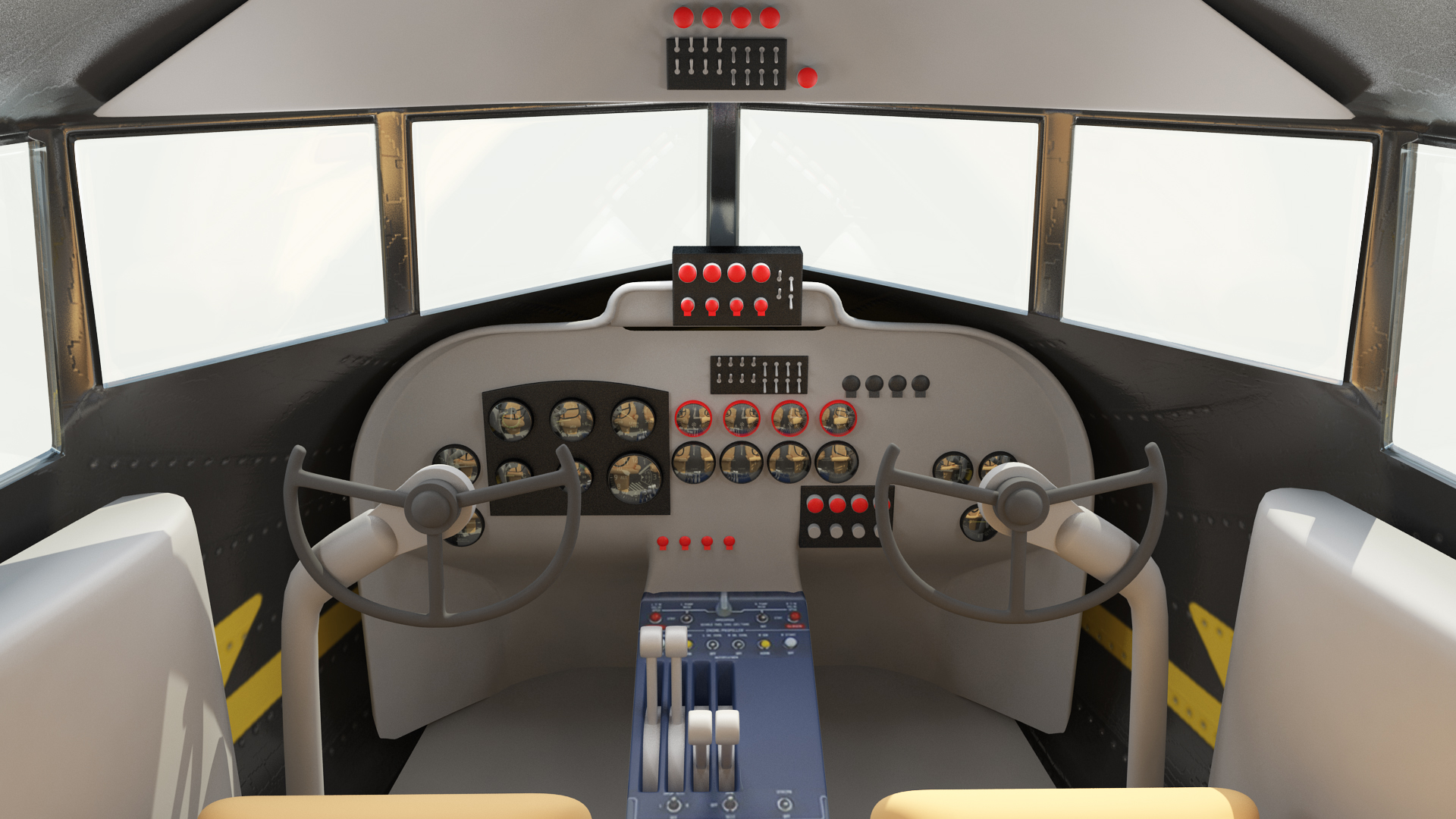 3D Vintage Airliner Generic Rigged