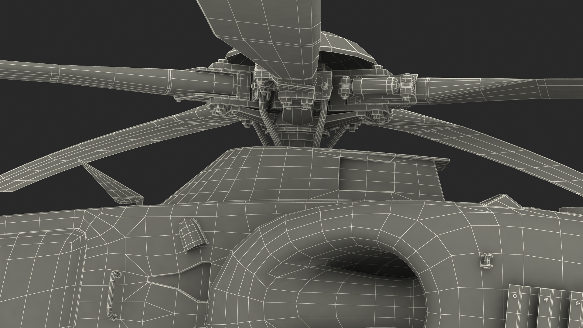 3D Combat Gray Helicopter Rigged for Maya model