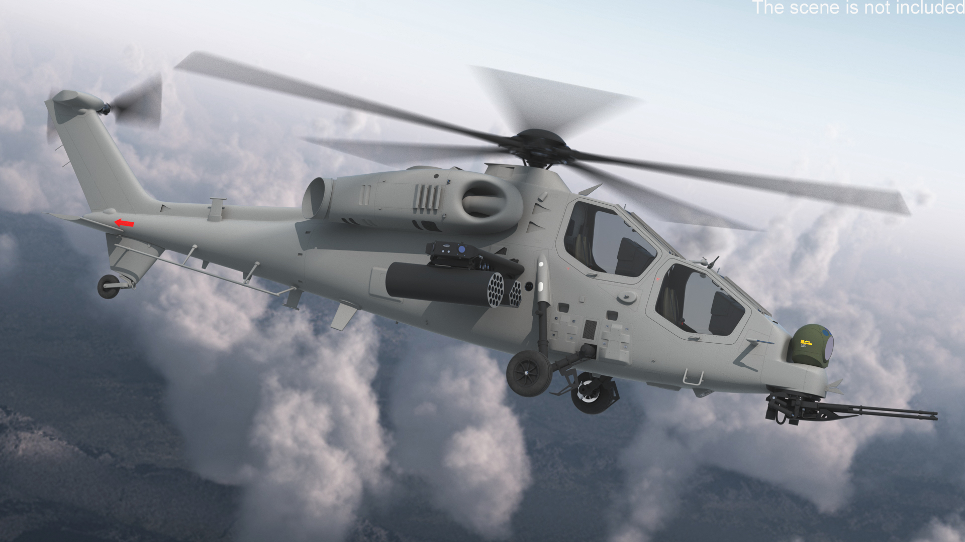 3D Combat Gray Helicopter Rigged for Maya model