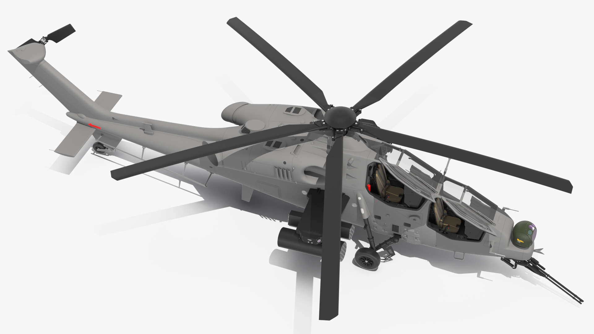 3D Combat Gray Helicopter Rigged for Maya model